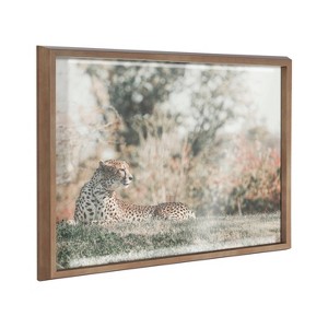 18" x 24" Blake Cheetah Framed Printed Glass by Alicia Abla Gold - Kate & Laurel All Things Decor: Modern Wall Art, Animal Subject - 1 of 4