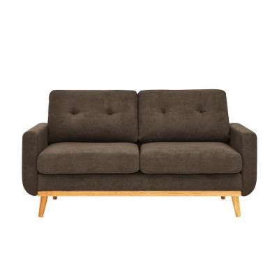 67.7" Wide Mid-Century Modern Upholstered Tufted Loveseat Sofa With Wooden Legs
