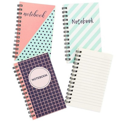 Paper Junkie 12-Pack 3 x 5 inch Ruled Spiral Pocket Notebooks, Wirebound Small Journals, 3 Cute Designs, 50 Sheets Each