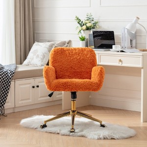 NicBex Upholstered Office Chair with Adjustable Height Modern Rotatable Computer Chair Vanity Chair with Golden Base for Office, Study, Bedroom - 1 of 4