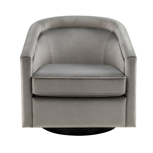 Grey velvet swivel chair new arrivals