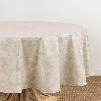 Mesa Marble Printed Vinyl Indoor/Outdoor Tablecloth - Elrene Home Fashions