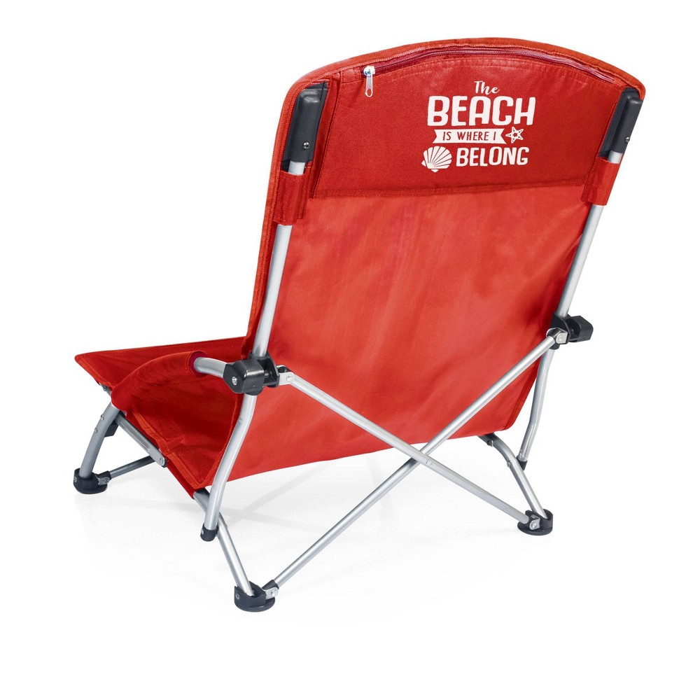 Photos - Garden Furniture Picnic Time Tranquility Portable Beach Chair - Red