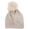 G&S Originals Women's Knit Winter Beanie with Synthetic Fur Pom and Rhinestones - 4 of 4