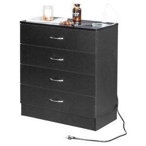 Karl Home 4-Drawer Black Particle Board 25.98in. W Chest of Drawer - 1 of 4