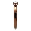 Slickblue Women's Minimalist Engagement-Style Ring, Clear CZ Stone with Coffee-Tone Beaded Band, 5–13 - 4 of 4