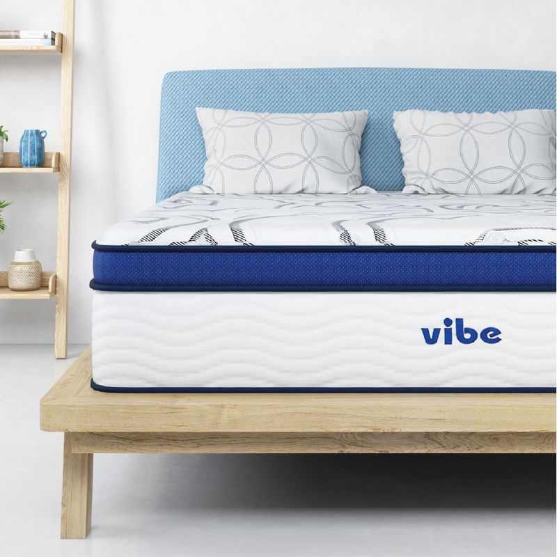 Vibe Quilted Hybrid Mattress, 12-Inch Innerspring and Pillow Top Gel Memory Foam Mattress, CertiPUR-US Certified Bed in a Box, 1 of 8