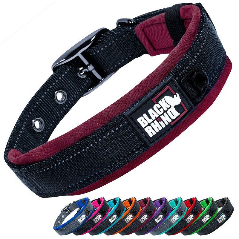 Black Rhino Soft Neoprene Adjustable Padded Dog Collar - Small - Black, 1 of 4