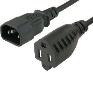 Sanoxy 1ft 18 AWG Monitor Power Adapter Cord (NEMA 5-15R to IEC320 C14) - 1 of 4