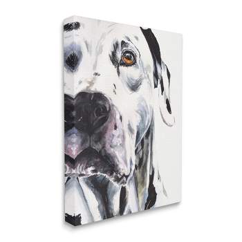 Stupell Industries Dalmatian Pet Dog Portrait Bold Spotted Dog Gallery Wrapped Canvas Wall Art, 16 x 20