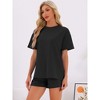 INSPIRE CHIC Women's Pajama Set Short Sleeve Lounge Set Elastic Shorts 2 Piece Pjs Sets with Pockets - 2 of 4