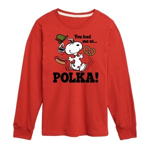 Boys' - Peanuts - You Had Me At Polka Long Sleeve Graphic T-Shirt - 1 of 4