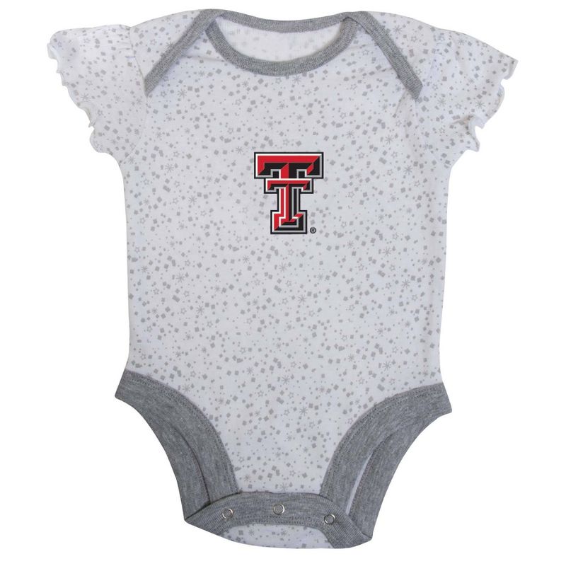 NCAA Texas Tech Red Raiders Infant Girls&#39; 3pk Bodysuit, 4 of 5