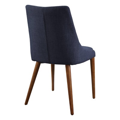 Navy Low-Profile Upholstered Wood Side Chair