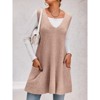 Imily Bela Womens Sleeveless Sweater Vest V Neck Casual Loose Knit A Line Flattering Tunic Top with Pockets - 3 of 4