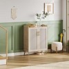6-Tier Rattan Shoe Cabinet with Doors & Adjustable Shelves - Freestanding Entryway Shoe Storage Organizer - 4 of 4