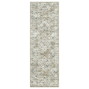 Washable Floral Living Room Rugs, Retro Accent Farmhouse Carpet for Bedroom, Soft Non Slip Large Floor Rugs for Dining Room Office - 1 of 4