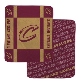 NBA Cleveland Cavaliers 60"x70" Reverse Block Wordmark Double Sided Flannel Fleece Blanket - 1 of 3