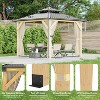 10x10 Ft Hardtop Gazebo with Netting and Curtains, Wood Gazebo Heavy Duty Double Roof for Patio, Backyard - 3 of 4