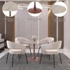 LeisureMod Bristol 27" Round Dining Table – MDF Top with Cherry Steel Pedestal Base, Modern Accent Table for Kitchen, Dining Room & Small Spaces - 3 of 4