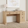 Fluted Home Office Desk Storage, 54" Modern Executive Desk with Charging Station, Wooden Computer Writing Desk with File Drawers for Study Room - 3 of 4