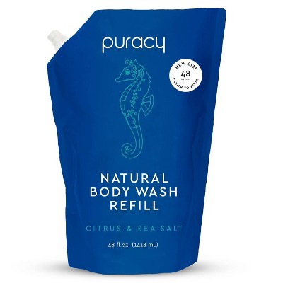 Puracy Natural Body Wash Shower Gel Refill - Citrus & Sea Salt - 48 fl oz