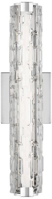 Generation Lighting Cutler 18" High Chrome and Rock Glass LED Sconce