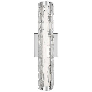 Generation Lighting Cutler 18" High Chrome and Rock Glass LED Sconce - 1 of 3