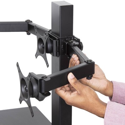 Techtonic Triple Monitor Electric Standing Desk Converter - Black