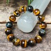 16MM Yellow Blue Tigers Eye Beaded Bracelet for Men, Natural Chakra Gemstone for Luck and Protection - 2 of 4