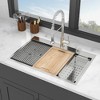 Gulches 33"x22" Drop-in Topmount Single Bowl Ledge Workstation Sink, 16G T304 Stainless Steel - 2 of 4