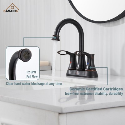 Oil Rubbed Bronze 4-Inch Double Handle Bathroom Faucet Kit