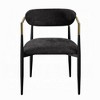 Royal Hampton Dining Side Chair Set of 2, Black Gold Metal, Black Fabric - 3 of 4