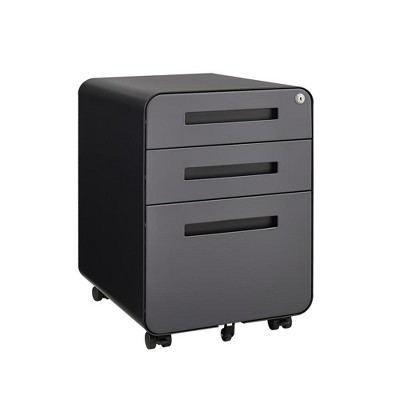 Runesay Mobile File Cabinet 3 Drawer, Under Desk Office, Versatile Storage Cabinet