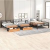 Streamdale Full Over Twin & Twin Bunk Bed, Metal Triple Bunk Bed with Drawers and Guardrails, Black - 3 of 4