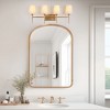 LNC Trend 29-in 4-Lights Matte Gold and White Fabric Transitional Vanity Lights - 4 of 4