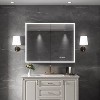 FAMYYT 40 in. W x 32 in. H Rectangular Aluminum LED Medicine Cabinet with Mirror and Flowing Light, Dimmable, Anti-fog, Black - 2 of 4