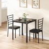 3-Piece Kitchen Dining Room Table Chair Set for Small Space, Indoor Modern Dinette Set for 2, Square Dinner Table Set for Dinette, Breakfast - 3 of 4