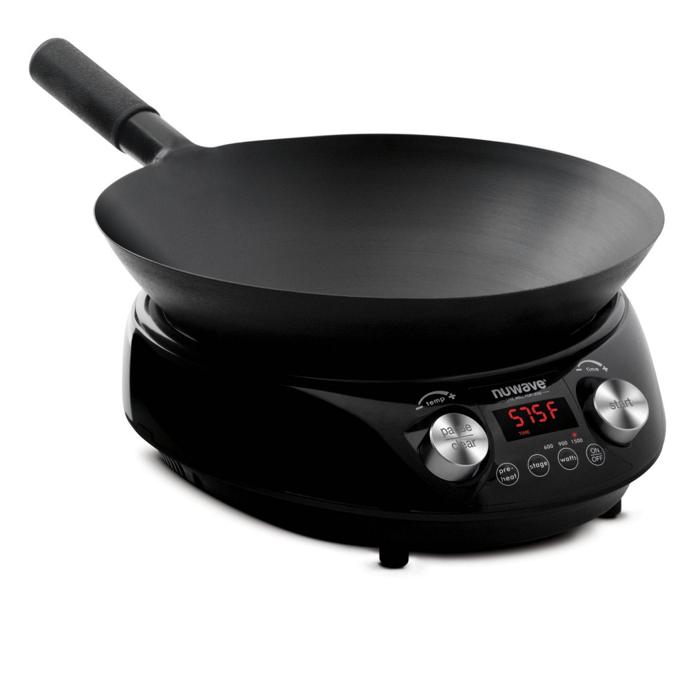 NuWave 30801 Mosaic Precision Induction Cooktop with Carbon Steel 4 Quart Wok