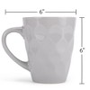 Elanze Designs Dimpled Silver Grey 12 ounce Glossy Ceramic Mugs Matching Set of 4 - 4 of 4