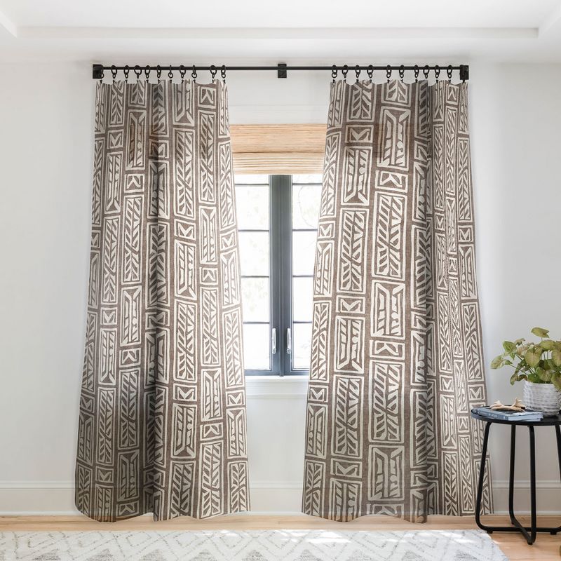 Little Arrow Design Co rayleigh feathers brown Set of 2 Panel Sheer Window Curtain - Deny Designs, 2 of 7