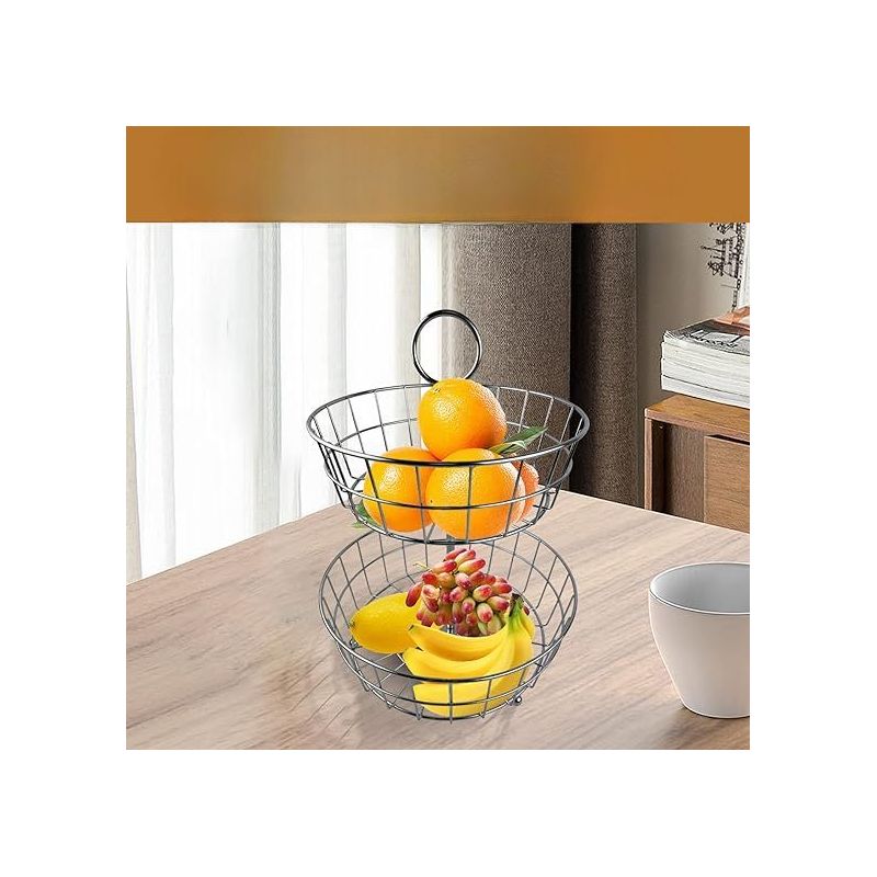 Regal Trunk & Co 2 Tier Fruit Basket for Kitchen, Wire Fruit Organizer Bowl for Kitchen, 2 of 4
