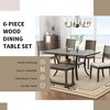 Whisen 6-Piece Wood Dining Table Set with Bench and 4 Removable Cushions Dining Chairs - image 3 of 4