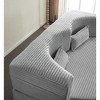 Kumasinova Modern Teddy Fabric Foam-Filled Floor Sofa with 2 Pillows, Convertible Sleeper Sofa Bed, 15" Full Size Folding Mattress for Living Room - 2 of 4