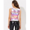INSPIRE CHIC Women's U-Neck Stretchy Slim Fit Shiny Sparkly Metallic Tank Top - 4 of 4