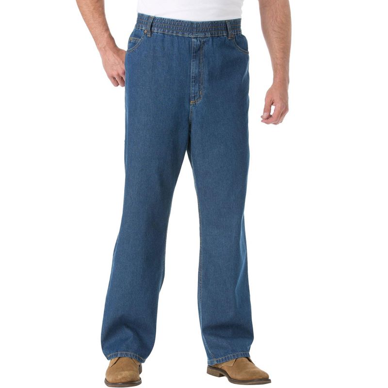 KingSize Men's Big & Tall Loose Fit Comfort Waist Jeans, 1 of 3