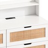 Vynxaria 6-Drawers Rattan Storage Cabinet Rattan Drawer with LED Lights and Power Outlet,for Bedroom,Living Room,White - 4 of 4