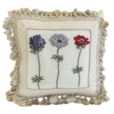 C&F Home 16" x 16" Anemone Botanical Needlepoint Pillow