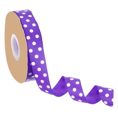 Unique Bargains Wired Edge Craft Embellishments Polka Dot Grosgrain Ribbon 48 Yards