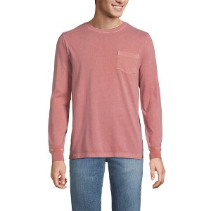 Lands' End Men's Super-T Long Sleeve T-Shirt with Pocket - 1 of 3